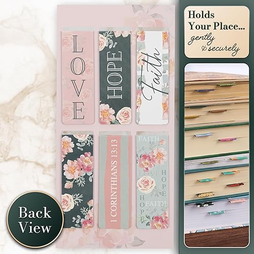 Miniatura 10 de Christian Art Gifts - Juego de 6 separadores de lectura magnéticos con versículos de la Biblia en inglés