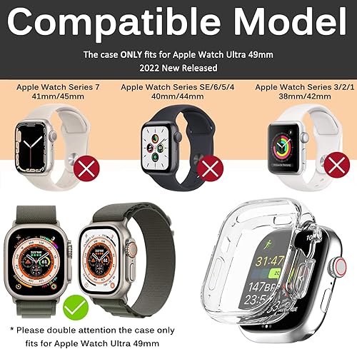 Miniatura 40 de Funda compatible con Apple Watch Series 3, 2, 1 de 1.496 pulgadas con protector de pantalla, cubierta dura de policarbonato antiarañazos a prueba