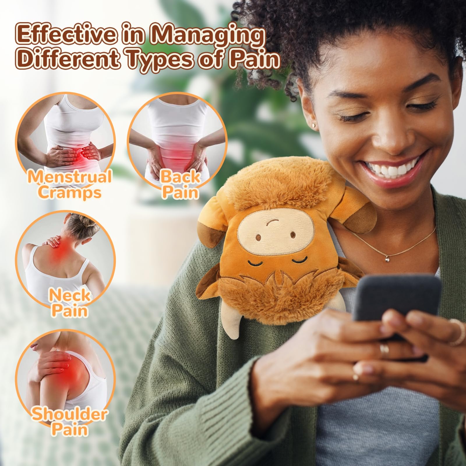 Microwave Heating Pad for Cramps Pain Relief, 19 * 9" Microwavable Heating Pads for Back, Neck Shoulder, Cute Microwave Heating Pad Stuffed Animal, Moist Heat Pack, Lavender: Highland Cow-1