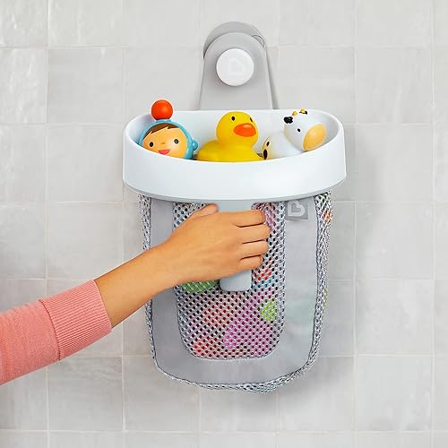 Miniatura 7 de Munchkin High 'n Dry - Organizador y almacenamiento de juguetes de baño esquineros, color gris y Super Scoop con malla de secado rápido, color gris