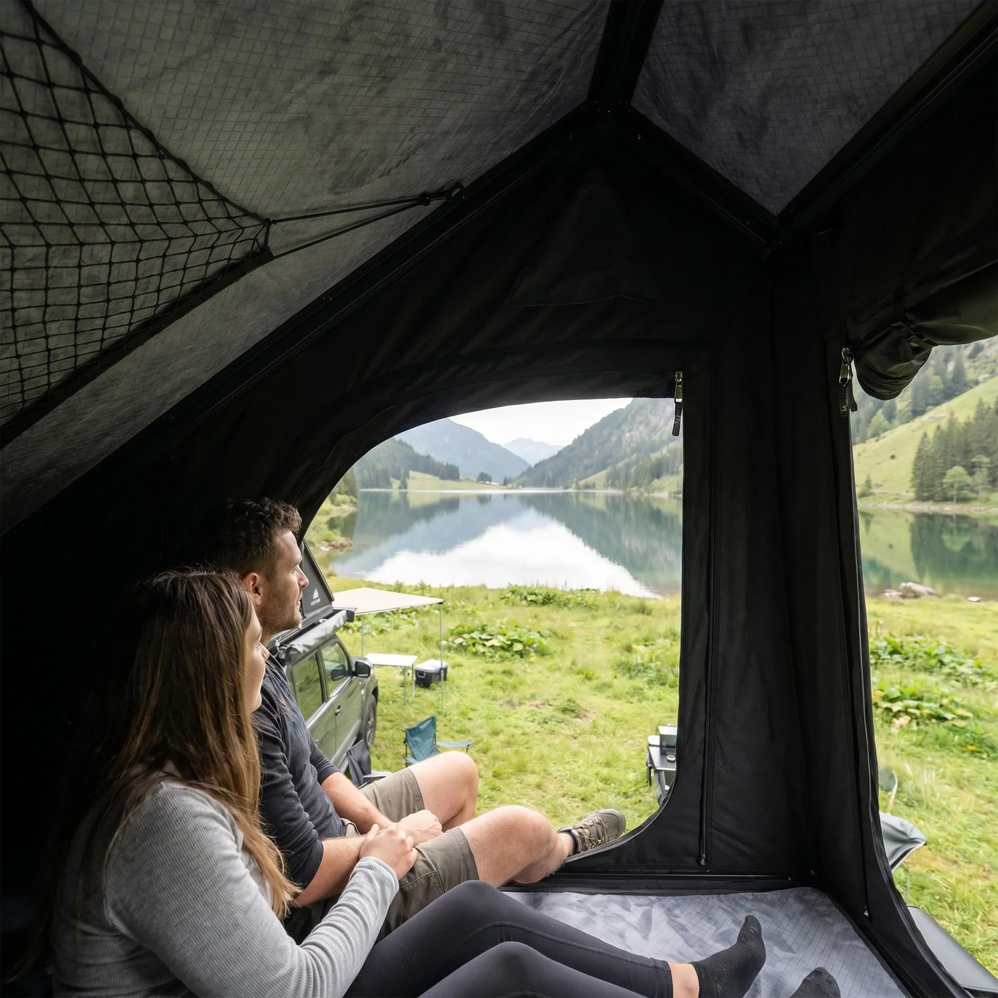 KADVA Razor Tente de toit pour 2 personnes Noir