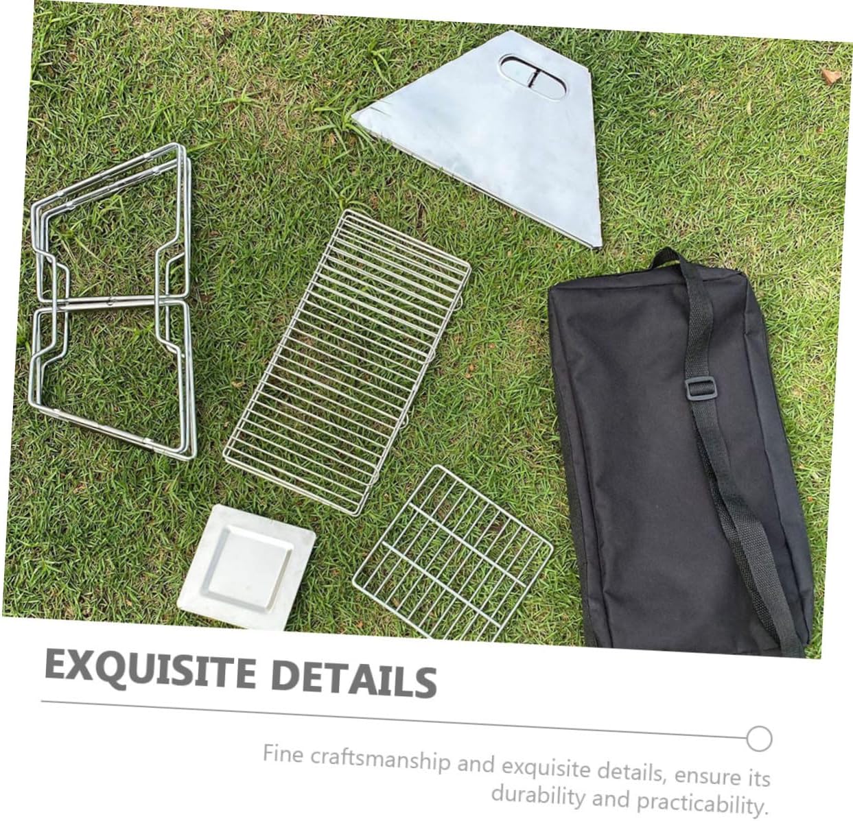 Portable Folding Wear-resistant Barbecue Grill Professional Camping Supply Outdoor Picnic Stove with Foldable Rack for Hiking and Tailgating