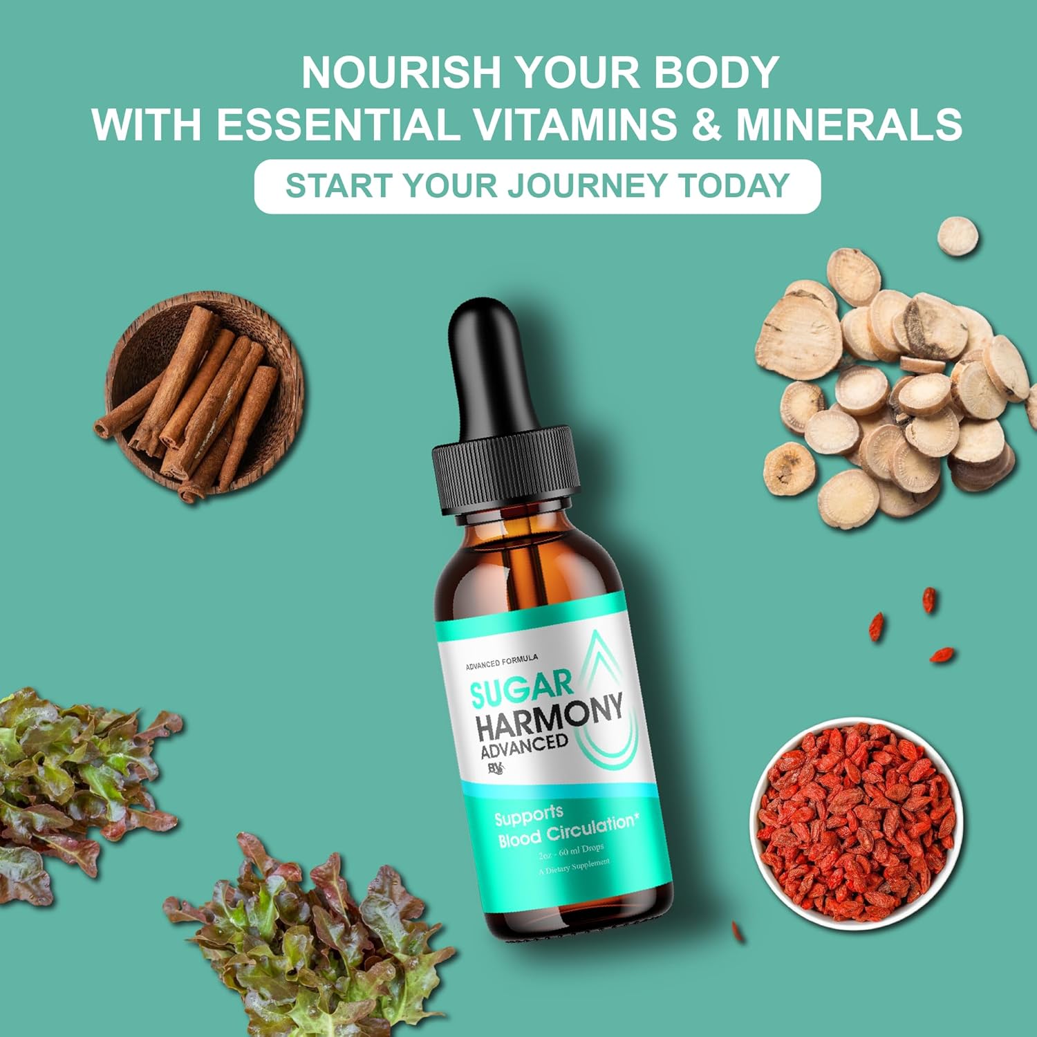 BLUE VIBE SugarHarmony Advanced Maximum Strength Overall Health & Wellness Supplement, SugarHarmony Premium Daily Health and Overall Support Liquid Supplement Formula (2 Pack - 4oz / 120ml)