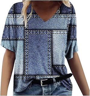 Ladies Tops Round Neck Casual Tops Casual Loose Short Sleeve Tee Shirts Plus Size Round Neck Fashion Top Woman Causal Round Neck Blouse Ladies Comfortable Tops for Summer