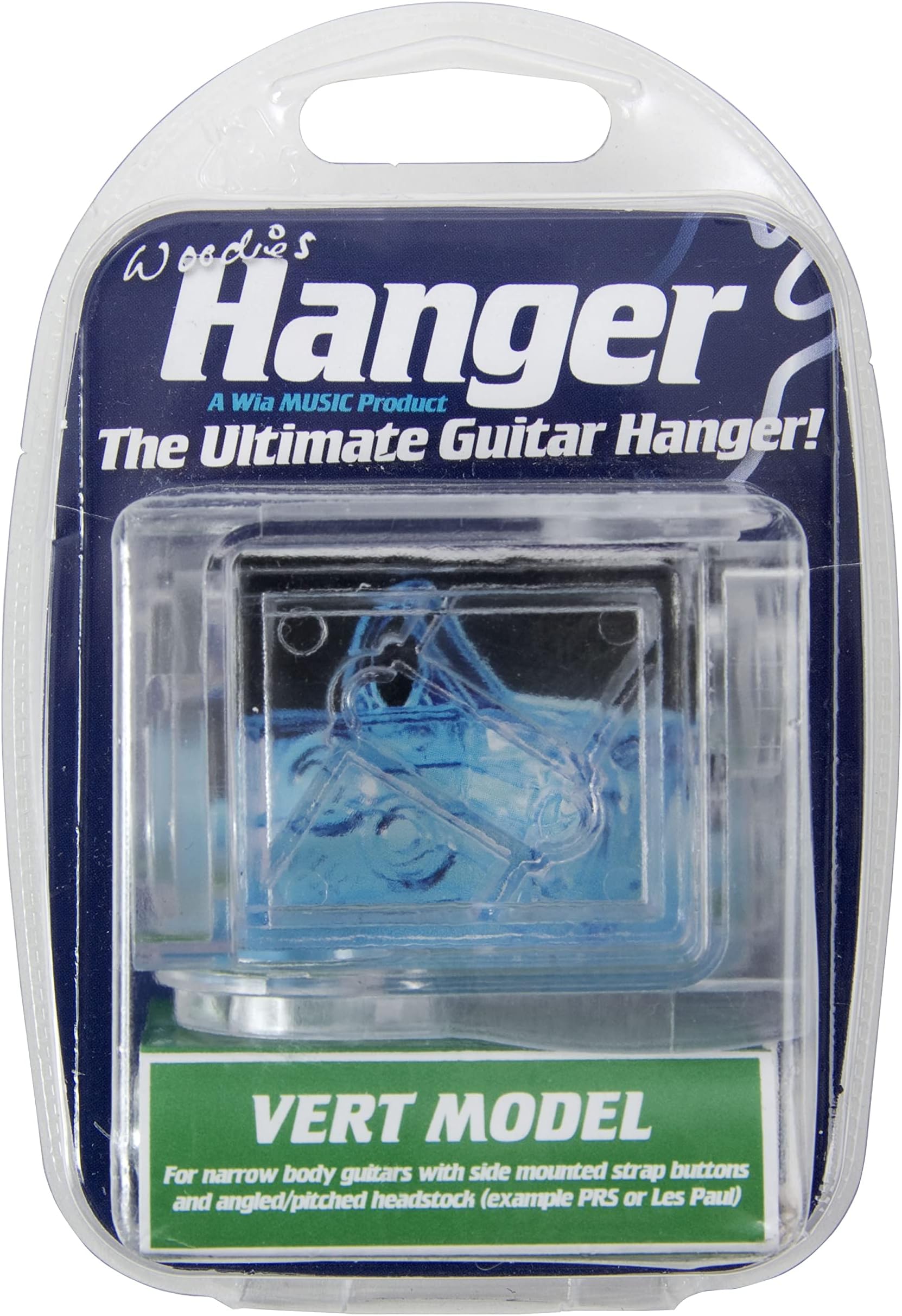 Woodie's WH-002 Hanger for Guitars with 2 Strap Buttons on the Side and Angled Headstock