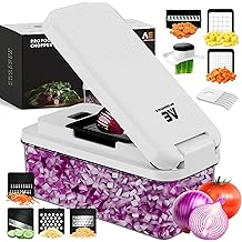 Pro Food Chopper | Premium 9 in 1 Vegetable Chopper with 7 Interchangeable Blades Chopper, Slicer, Grater | BPA-Free Chopping Tool for Easy Meal Prep