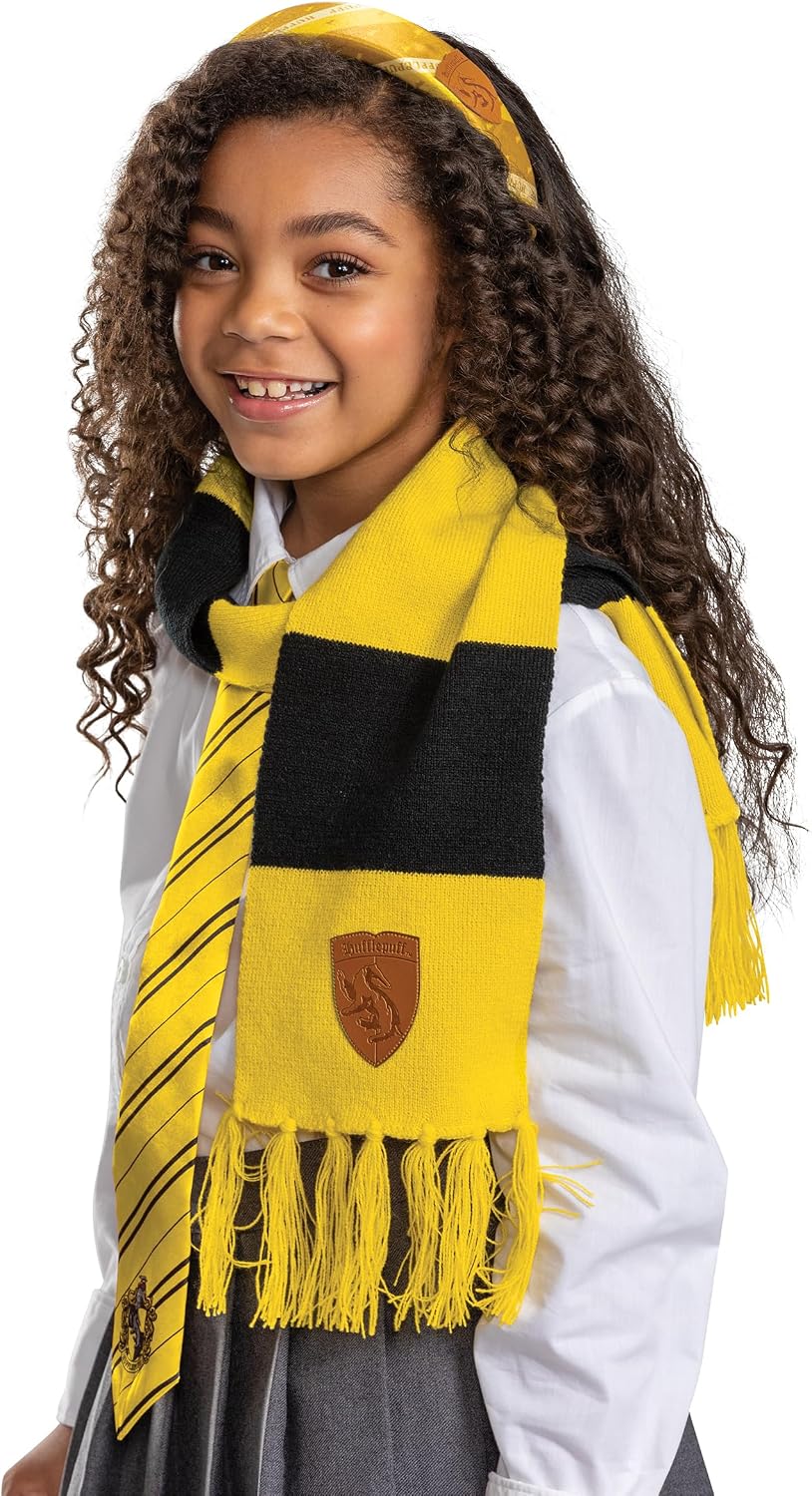 Disguise Harry Potter Hufflepuff Adult Scarf, Officially Licensed Halloween Costume Accessory for Men and Women, Unisize Ages 8+