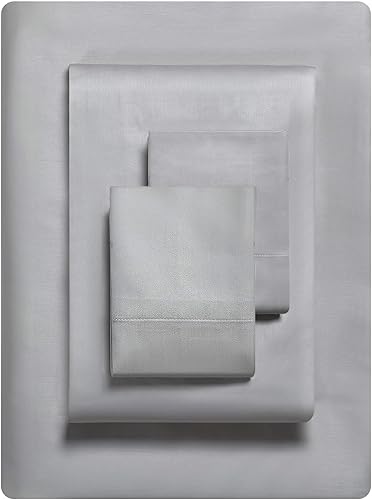 Miniatura 2 de Vera Wang - Juego de sábanas tamaño King, ropa de cama de algodón satinado de lujo, 800 hilos, suave y lisa decoración del hogar (gris acero, 4