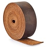 Leather Strap 1 Inches Wide Flat Leather Strips, Genuine Full Grain Cowhide Oil Tan Leather Strip for DIY Craft Projects, Tooling, Belt, Garden Tools (2.2mm Thick_65-72 Inches Lengths_DK Brown)
