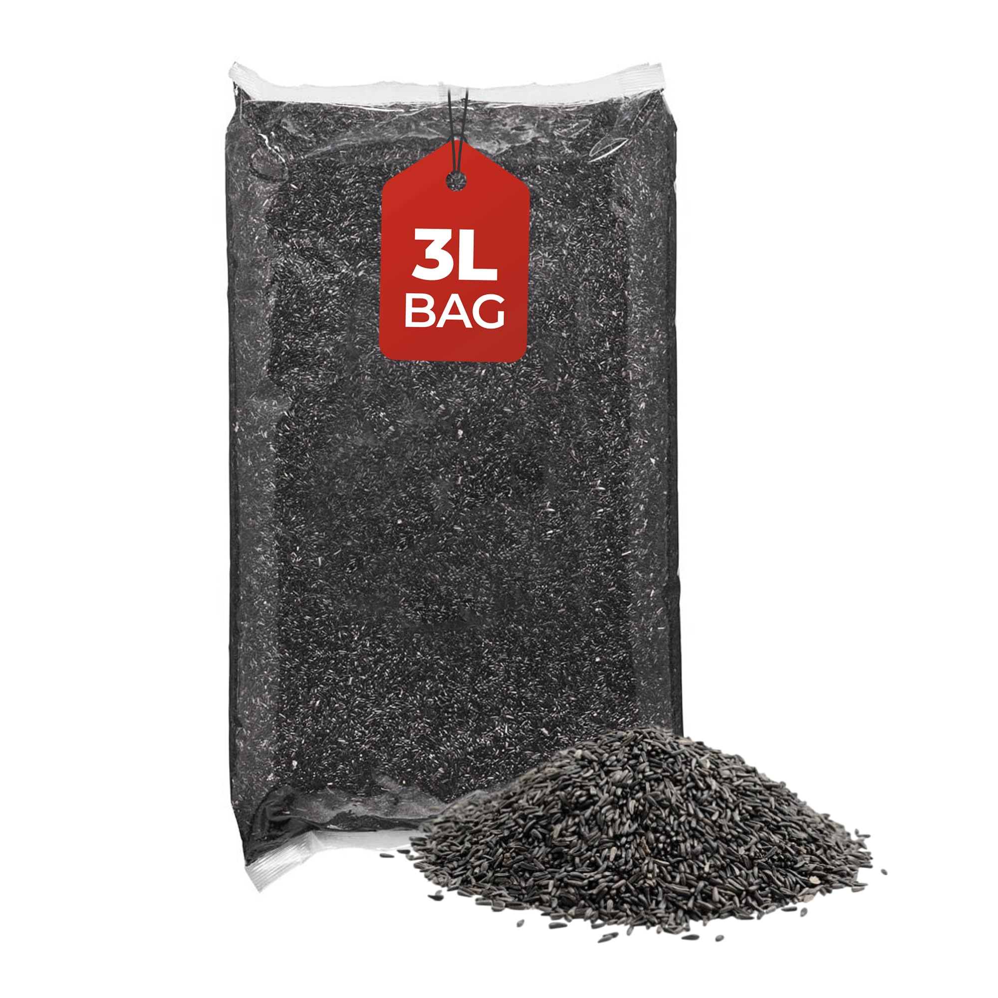 Beewarm Premium Wild Bird Food – Niger Seeds for Garden Birds – High Energy Bird Feed (3L Bag, Niger Seeds)