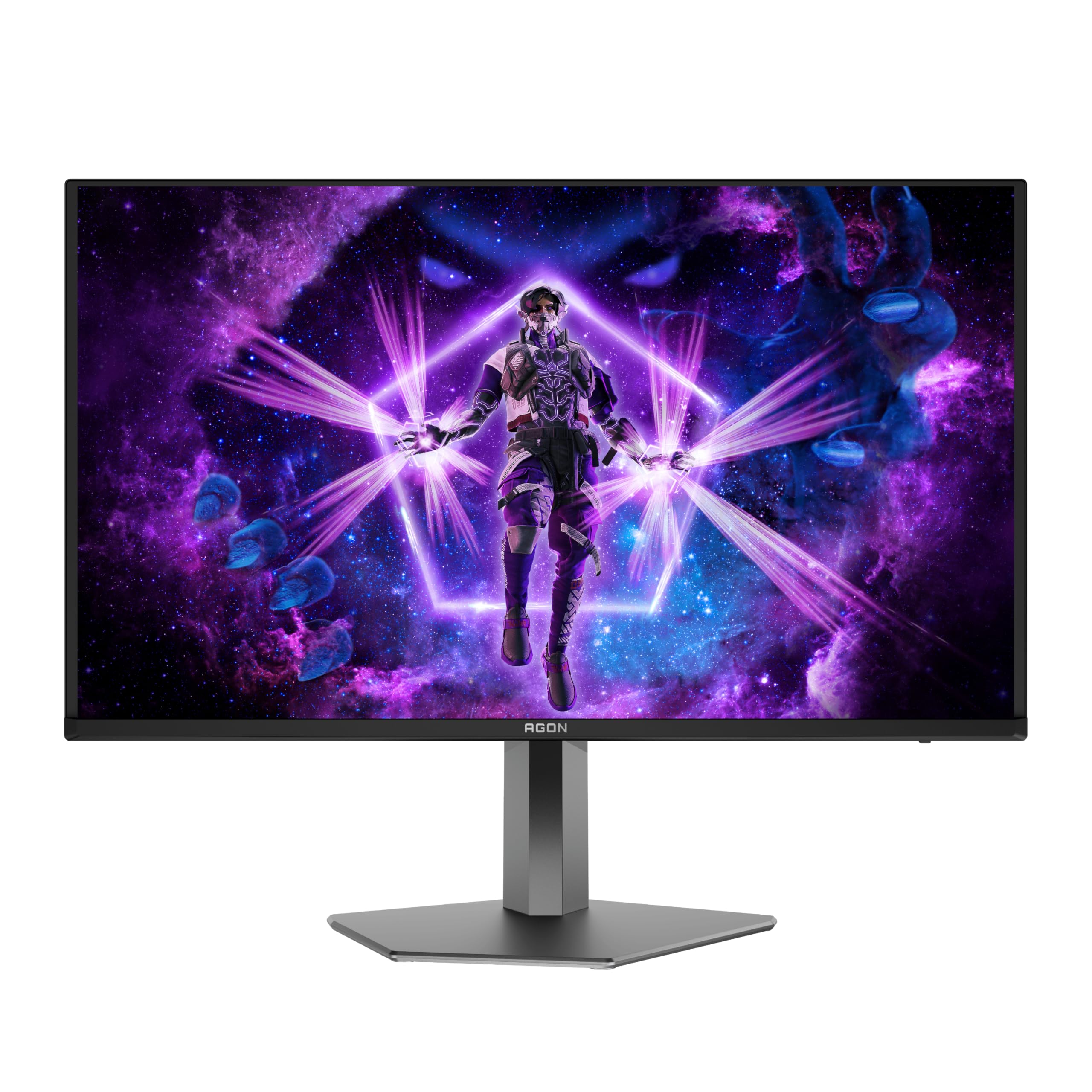AOC AGON Pro 326UD - Monitor da gioco OLED UHD da 32 pollici, 165 Hz, 0,03 ms, HDR400, FreeSync Prem. Pro, G-Sync comp. (3840x2160, 2x HDMI 2.1, 1x DP 1.4, Hub USB) nero grigio