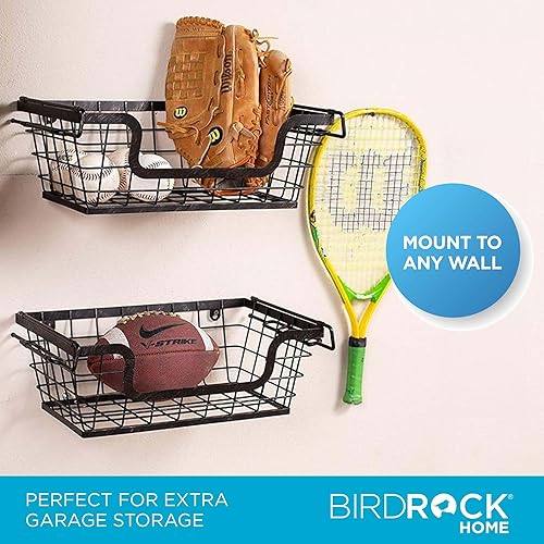 Miniatura 4 de BIRDROCK HOME Wire Baskets - Set of 2 Stackable Hanging Bins - Wall Mount Shelf - Potato Onion Storage - Kitchen Pantry Organizer - Fruit Vegetable