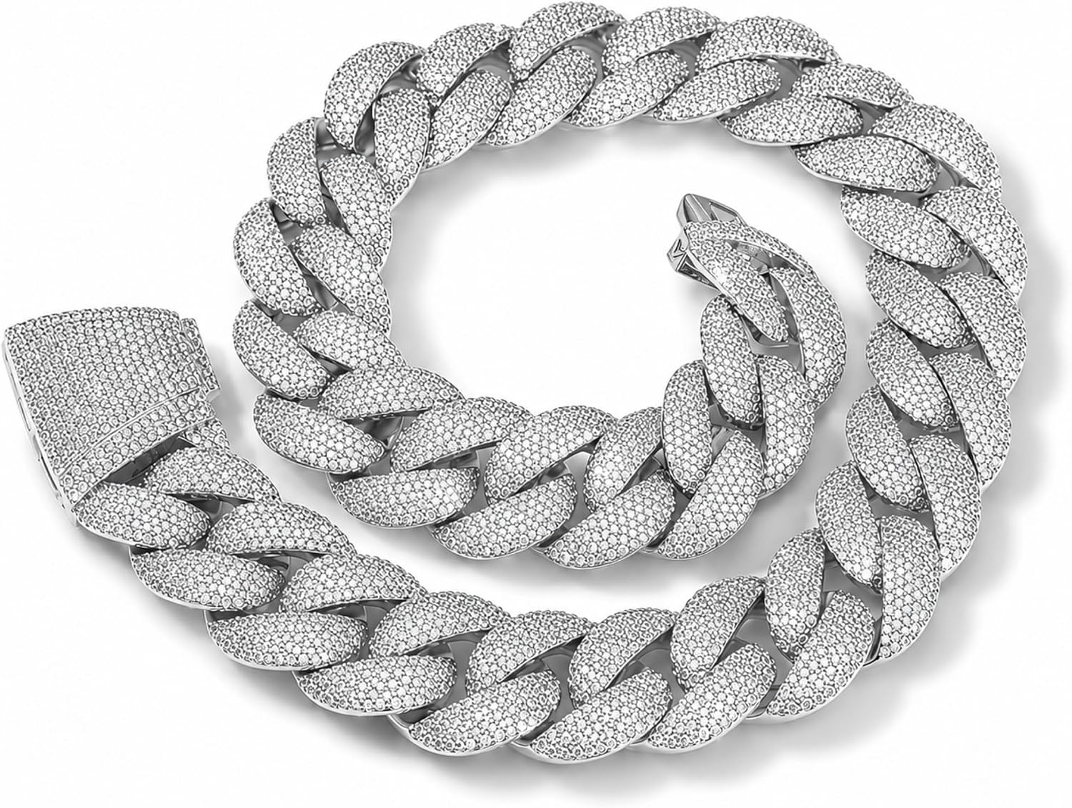ICEDIAMOND 24MM Iced Out Cuban Link Chain Necklace for Men & Women, 18K Gold Plated Bubble Arc Miami Cuban Chain with 5A CZ Diamond Hip Hop Jewelry