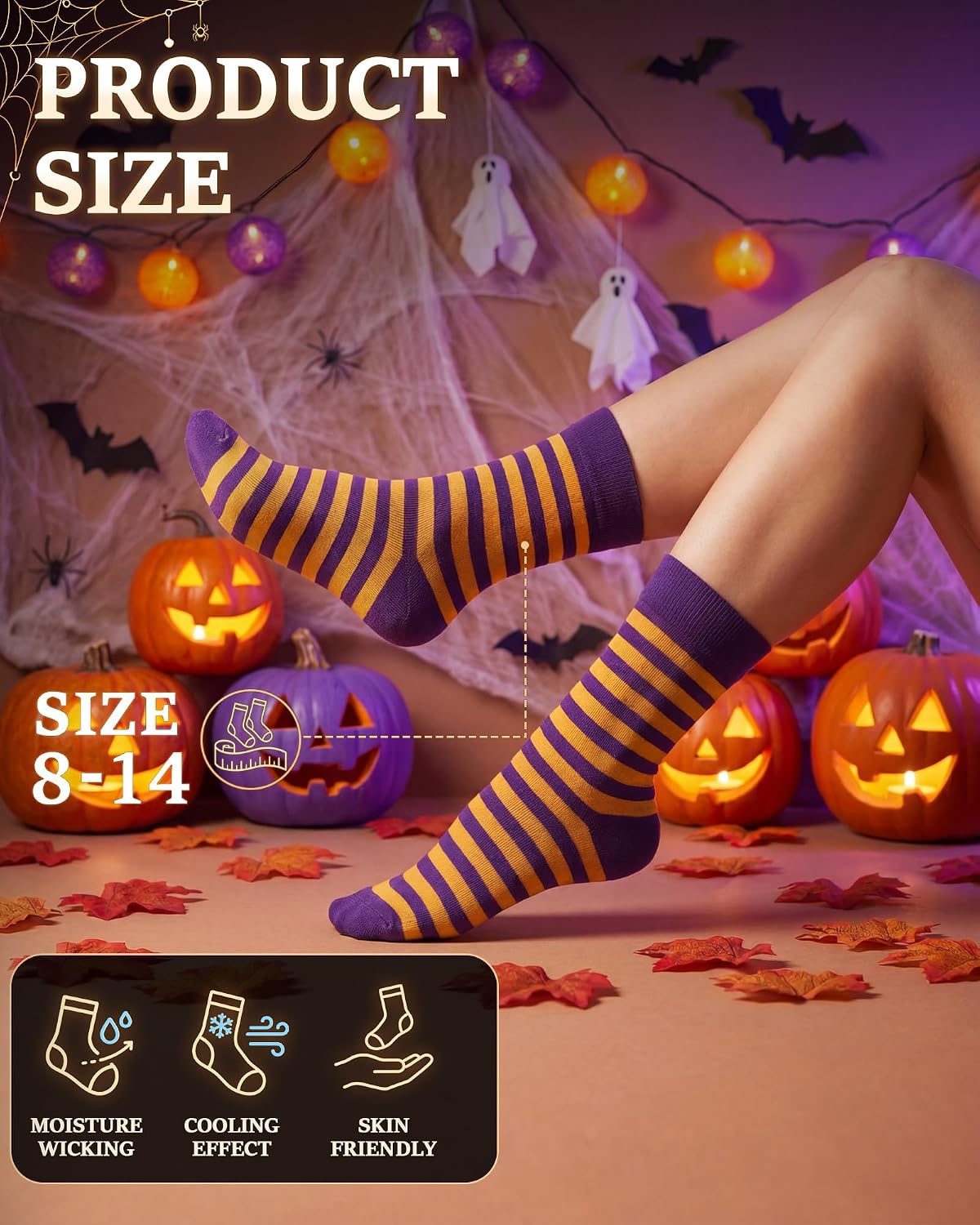 Syhood 3 Pairs Women Crew Socks Size 7-13 image 5