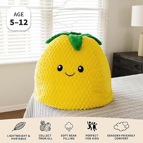 Miniatura 7 de Big Joe Pineapple PlushiPals Sillón afelpado súper suave para niños, ultrasuave mezcla de poliéster de felpa, 2.5 pies recargable