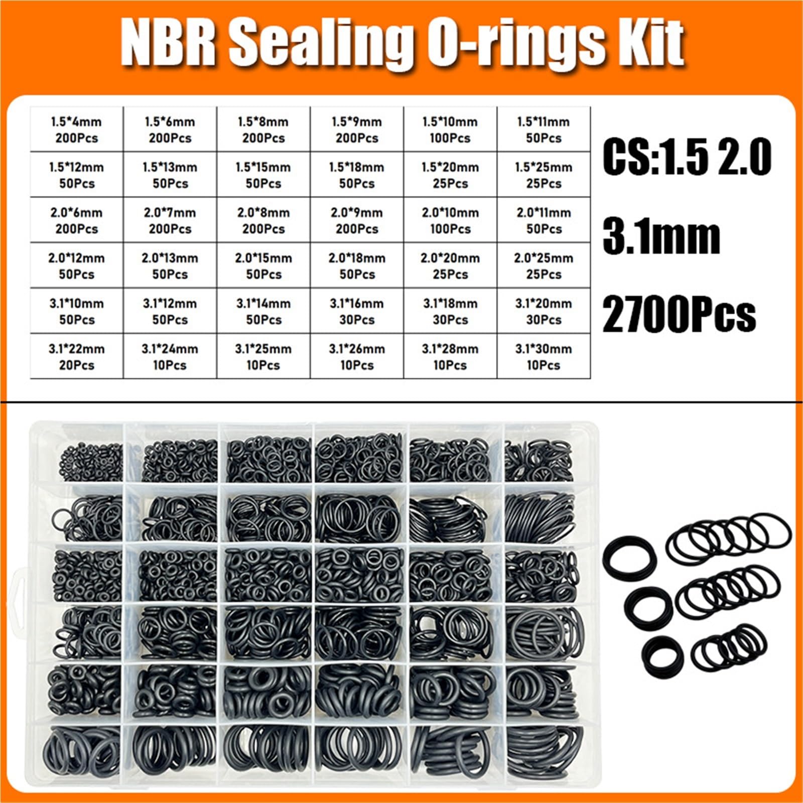 Ölfiltergehäuse Dichtung 2840p O-Ring-Dichtungsscheibe O-Ring Sanitärdichtung Ölbeständig Hochtemperatur CS 1,0-3,1 mm Ölkühler Ölfilter Dichtung Gehäuse
