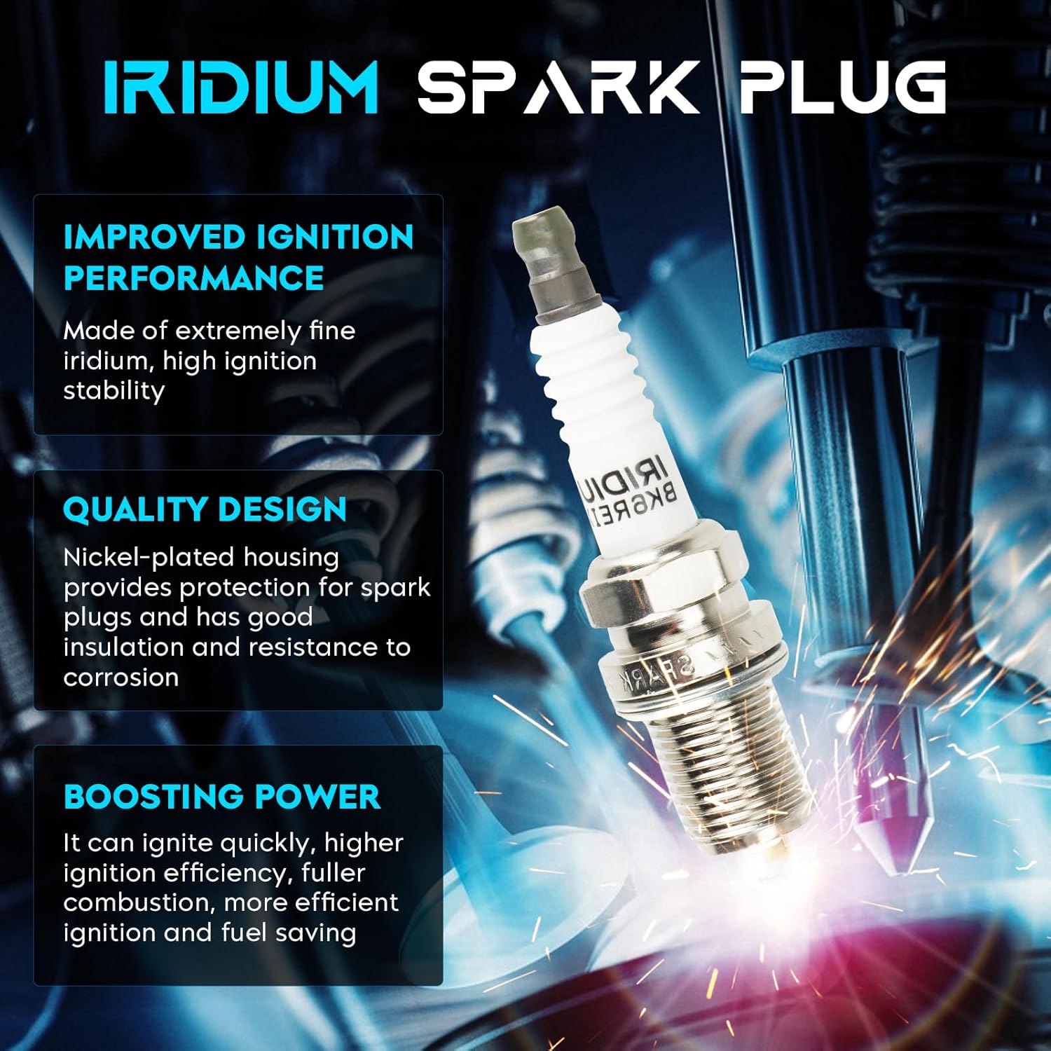 Set of 8 Ignition Coils Pack 8 Iridum Spark Plugs Compatible with Toyota 4Runner Land Cruiser Sequoia Tundra, for Lexus LS430 GS430 SC430 GX470 LX470 Replace UF230 UF493