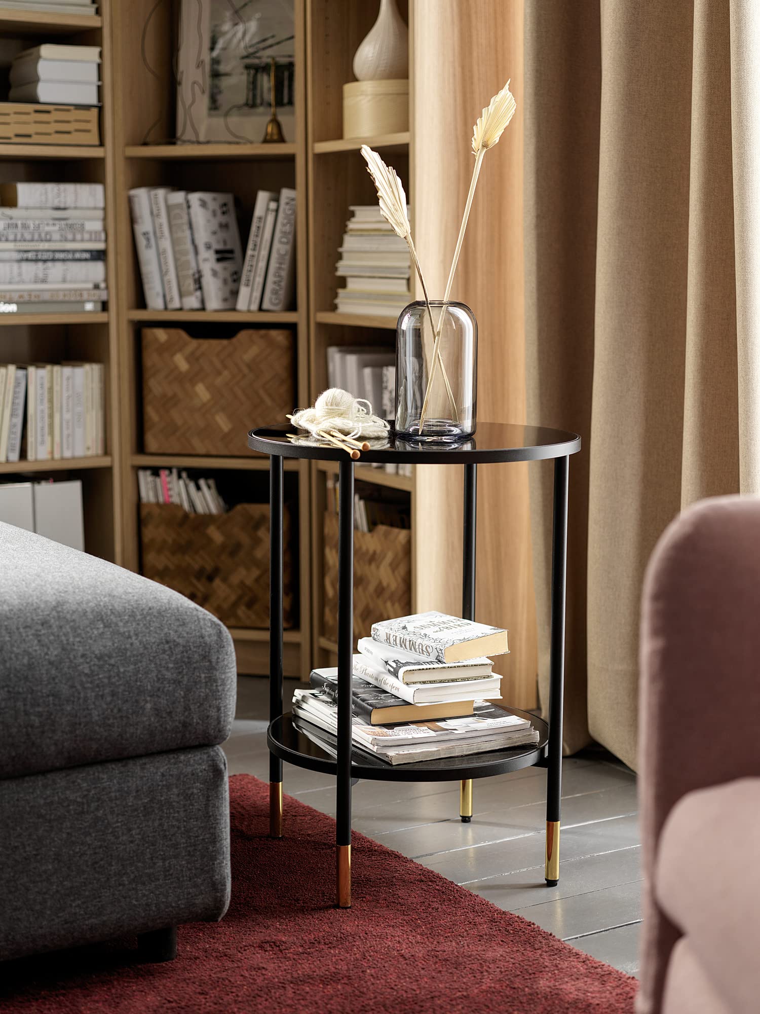 Ikea ÄSPERÖD side table, 45 cm, black/glass black : Amazon.nl