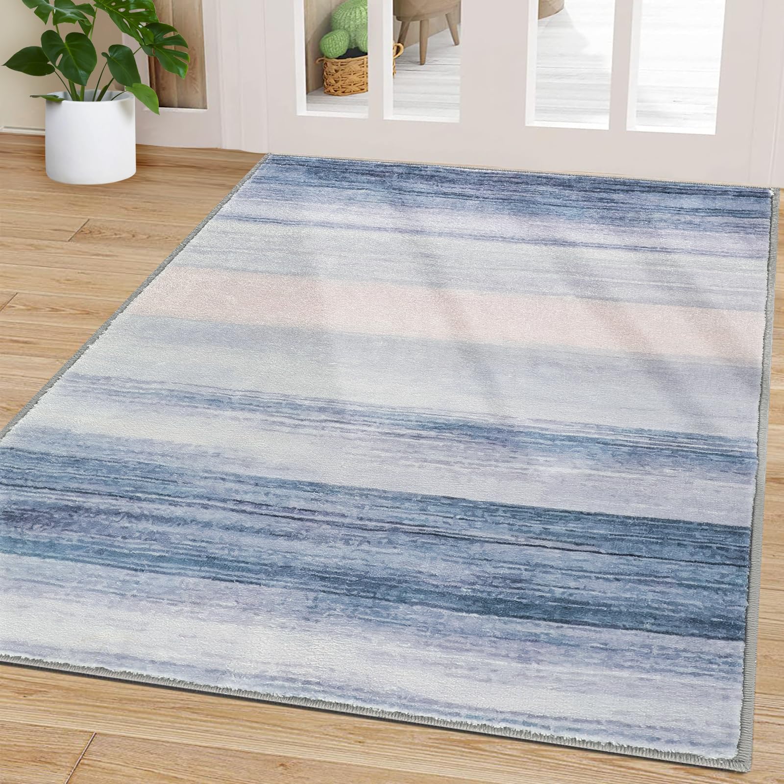 CRISTGEE Door Mat, Front Indoor Door Mat Faux Wool Non-Slip Entryway Rug Absorbent Abstract Throw Rug for Indoor Entrance Hallway Laundry Room, High