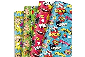 Anime Paper: Dtiafu 8 Sheet Superhero-Themed Gift Wrap