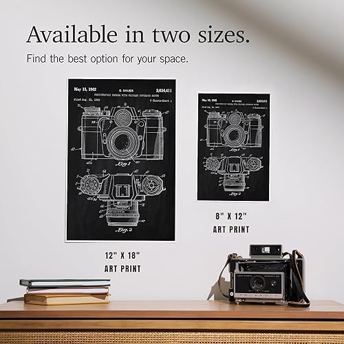 Miniatura 7 de Lantern Press Blackboard Patent, Camera with Exposure Meter (12x18 Art Print, Travel Poster Wall Decor)