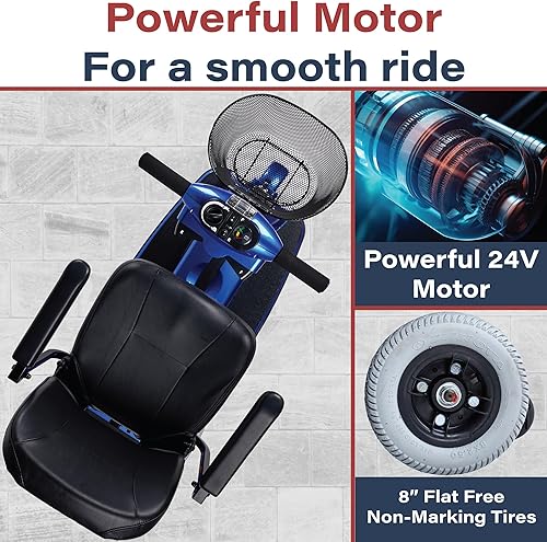 Miniatura 3 de Zipr Xtra Scooter de 3 ruedas  Scooter de movilidad de distancia entre ejes extendida de 3 ruedas  Silla de ruedas eléctrica de 16 pulgadas  Scooter