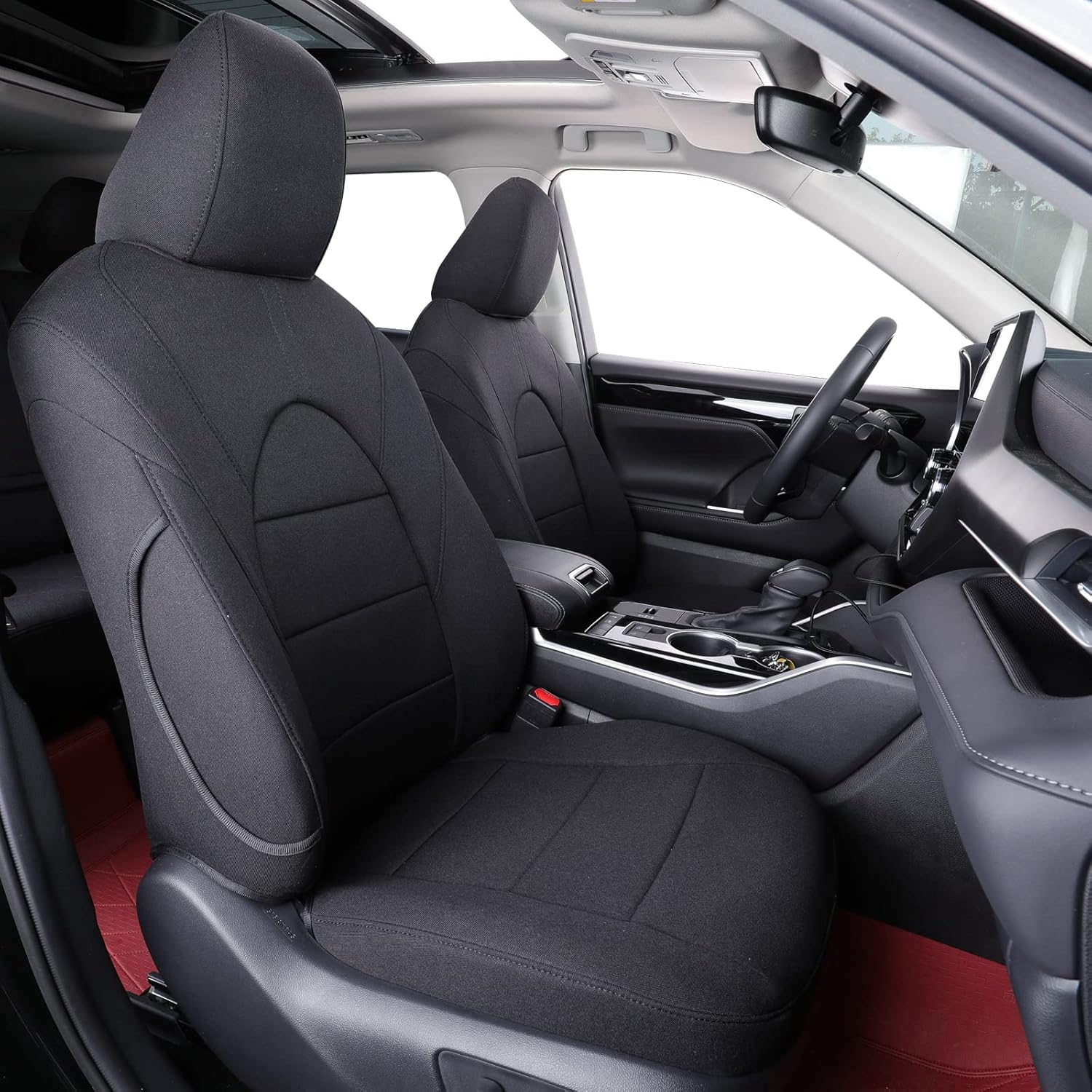 coverdream Odyssey Car Seat Covers Custom Fit for 2011-2017 Honda Odyssey LX,2nd-Row Captains Seats,Fully Covered,UV Resistant Polyester Seat Protector (Full Set,Black)