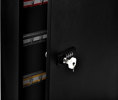 Miniatura 7 de AdirOffice Armario de almacenamiento de llaves con combinación y cerradura de llave, caja de llaves de acero montada en la pared con código, caja