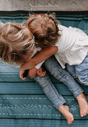 Miniatura 7 de Little Unicorn - Manta para exteriores o interiores, diseño a rayas y costero, 100% poliéster, impermeable, fácil limpieza y transporte, para bebés