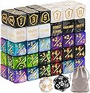 62 PCS MTG Dice Counters Set Keyword Tokens Abilities Life Counter 1/+1 counters Commander Buff Tokens Gold 6 Sided Dice Set for MTG, TCG, Card Games
