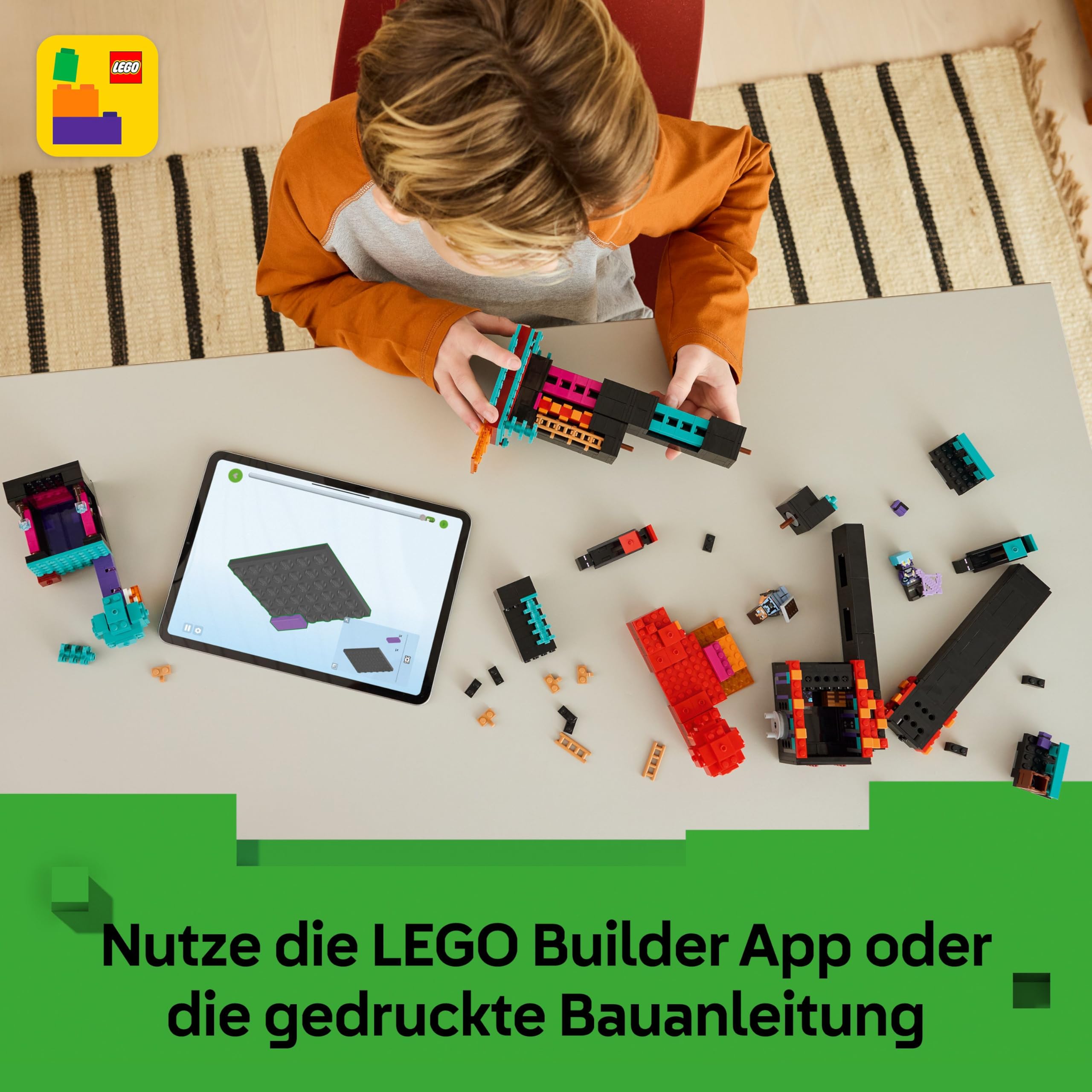 LEGO Minecraft 2in1 Der Enderman-Turm - Modulares Gaming Spielzeug - Lässt Sich in 2 Festungen umbauen - Mit 4 Minifiguren zum Sammeln - Gamer Geschenk für Jungen und Mädchen ab 9 Jahren - 21279