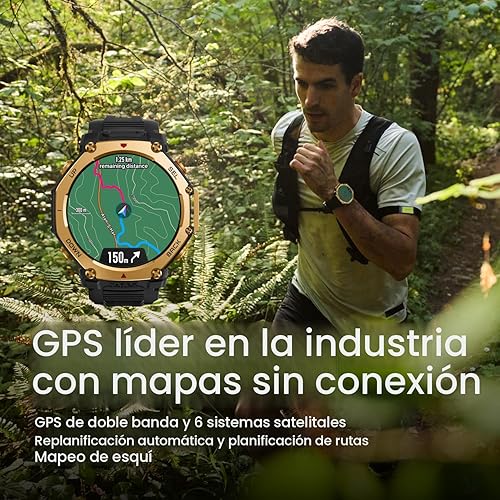 Miniatura 3 de Amazfit T-Rex 3 Pro - Reloj inteligente para exteriores con pantalla AMOLED de zafiro de 1.890 in, bisel Ti, GPS de doble banda, mapas sin conexión,