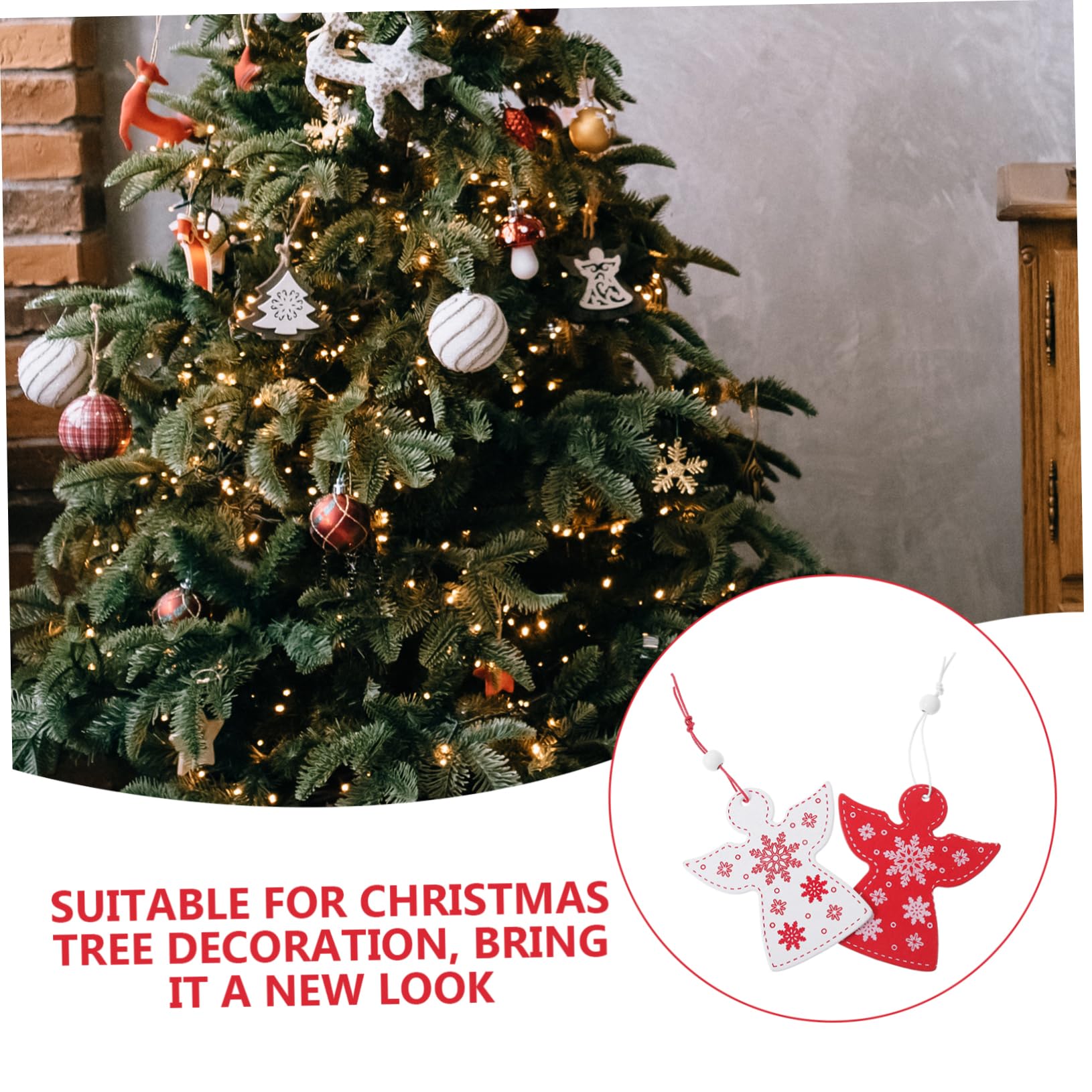 SEWACC 100piezas Adornos Colgantes De Ángel De Madera Para Decoración De Árbol De Navidad y De Invierno Decoraciones Navideñas Para y Jardín