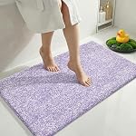 Yimobra Bathroom Rugs Non Slip Washable,Soft Absorbent Microfiber Bath Mat, Dual-Tone Decor Rug with Rubber Backing for Bathroom Floor,Tub and Shower,32x20, Home Essentials,Grey and White