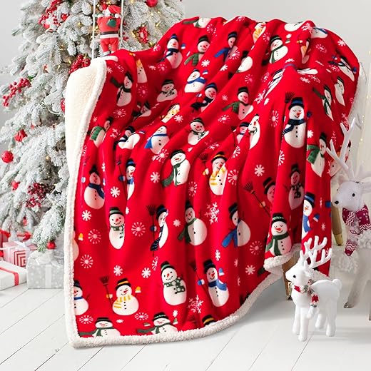 Touchat Sherpa Christmas Throw Blanket