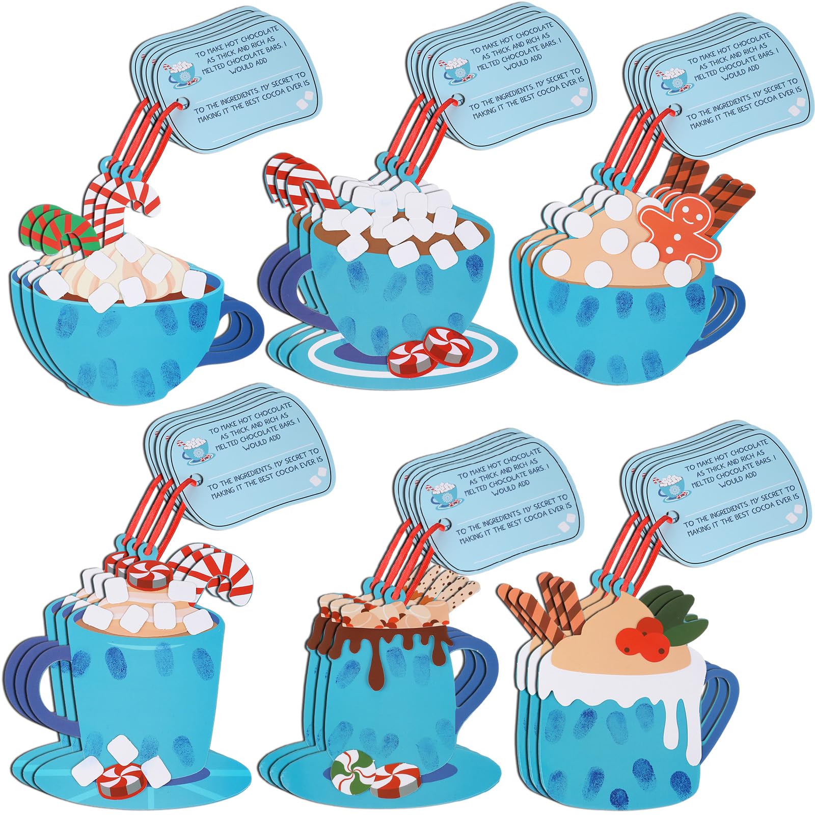 Amazon.com: Zhanmai 18 Set Christmas Hot Cocoa Thumbprint Ornament
