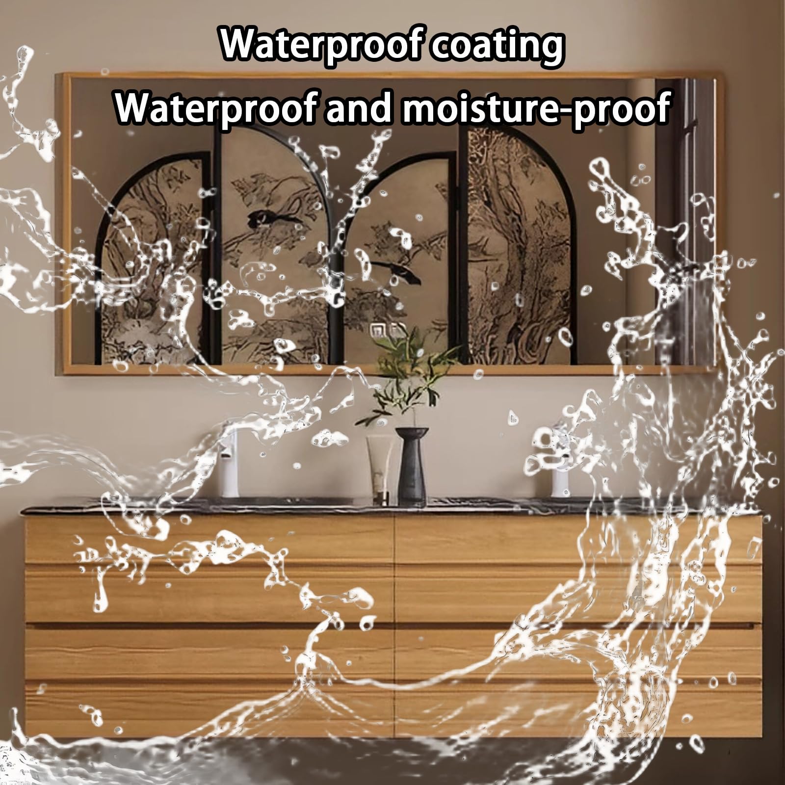 52 Inch Double Sink Bathroom Vanity - Floating Bathroom Vanity with Smart Defog Mirror and 4 Drawers Storage — view 6