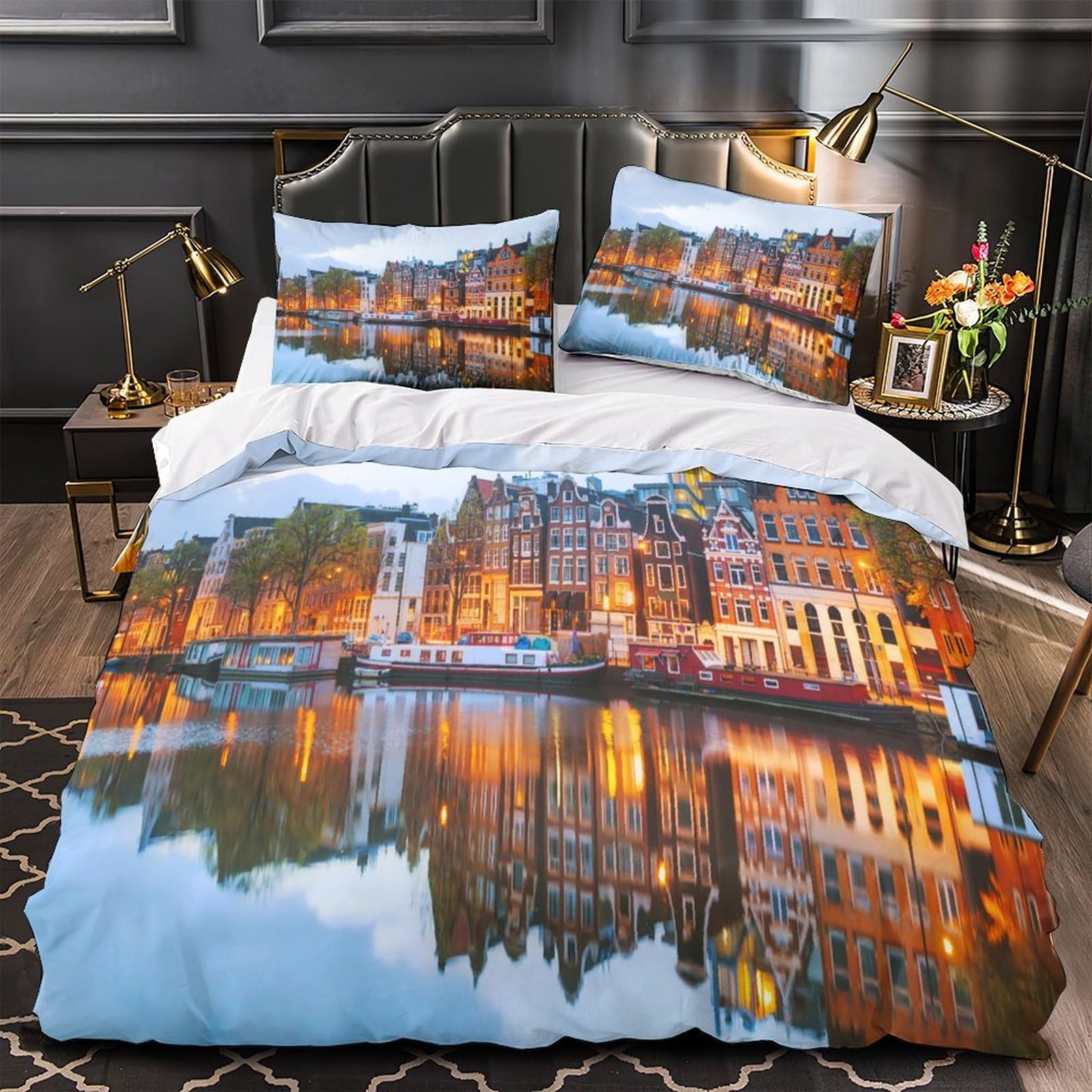 Housse de couette alpaga pour chambre de femme moderne, parure de lit 220x240cm Pop 3D