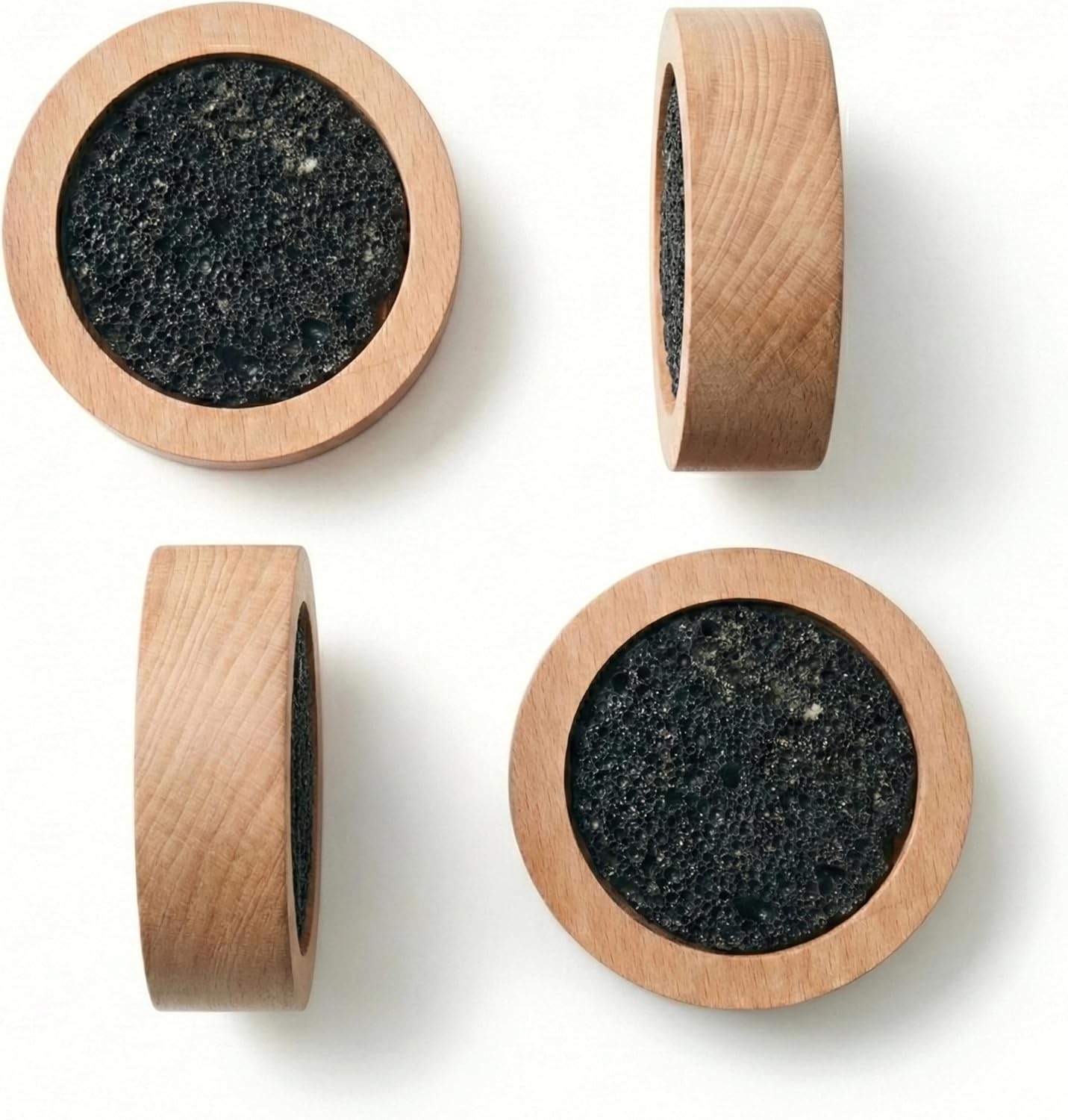 CUIYAKI 4Pcs Small Passive Lava Rock Diffuser for Essential Oils Great for Decorating at Desk, Office or Car