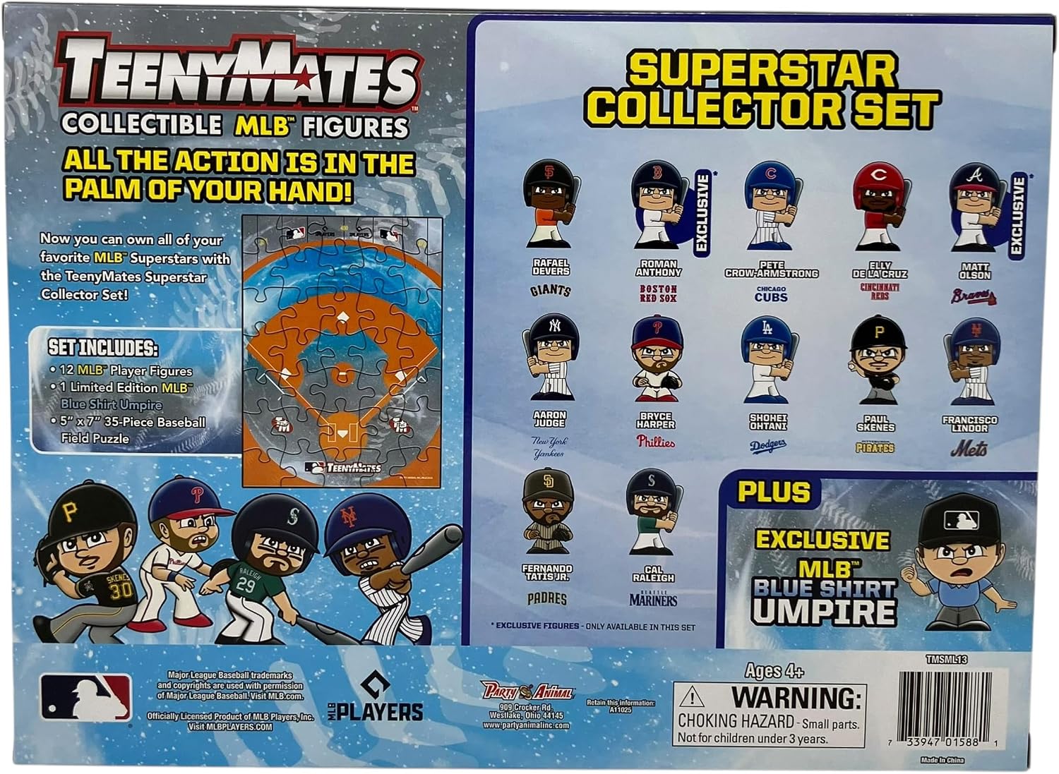 Condition photo showing New/Like New for party animal mlb 2026 teenymates figures, team colors, one size (teenymates mlb 2025 box set) teenymates mlb 2026 box set