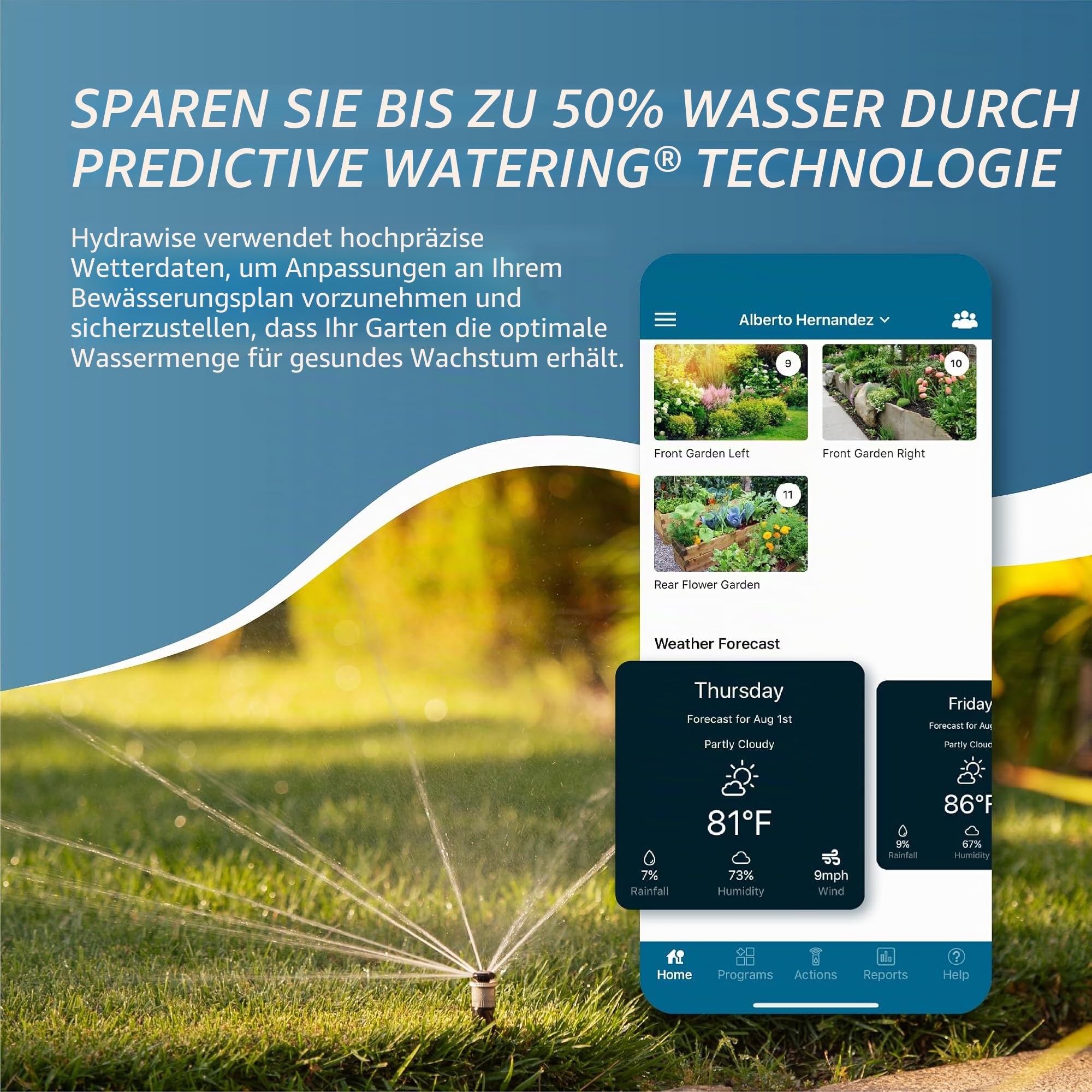Hunter WAND Smart WiFi Modul für X2 Sprinkler Controller, Hydrawise App, Remote Scheduling, 2.4GHz WiFi Only, Support Bluetooth, Wi-Fi Direct & WPS Setup