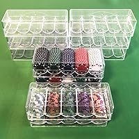 Vista 5 de Bandeja de soporte de fichas de póquer, 10 unidades de acrílico transparente con cubierta de accesorios de mesa de póquer