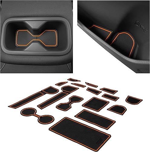 CupHolderHero Compatible con accesorios para Nissan Altima 2019-2024 - Juego de 16 forros de bolsillo para puerta (borde naranja)