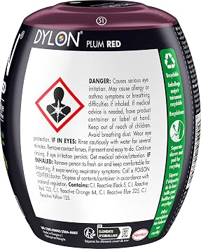 Dylon Washing Machine Fabric Dye Pod for Clothes & Soft Furnishings, 350g Plum Red