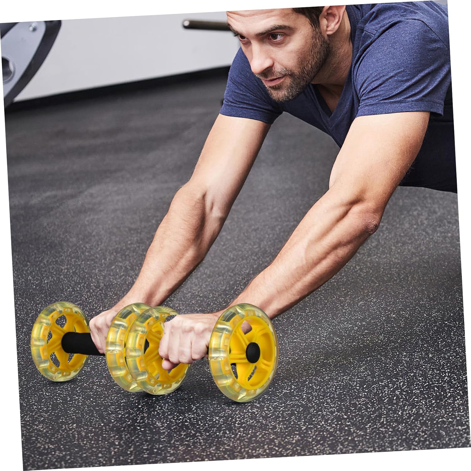 Ab Roller for Core Strengthening with Non Slip Handles Stable Dual Wheels Fitness Device for Men and Women Portable for Weight Loss and Endurance Training