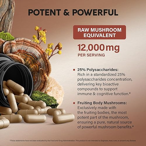 Miniatura 4 de Suplemento de hongos - Melena de león orgánica  Cola de pavo  Chaga  Cordyceps  Reishi  Maitake  Shiitake  Meshima  Tremella  Oyster  Agaricus -