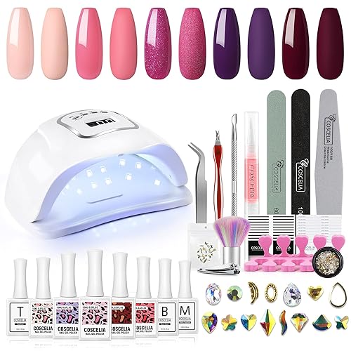 Kit de esmalte de uñas de gel con luz U V lámpara profesional de 110 W capa base superior brillante mate juego de esmalte de gel de 5 colores