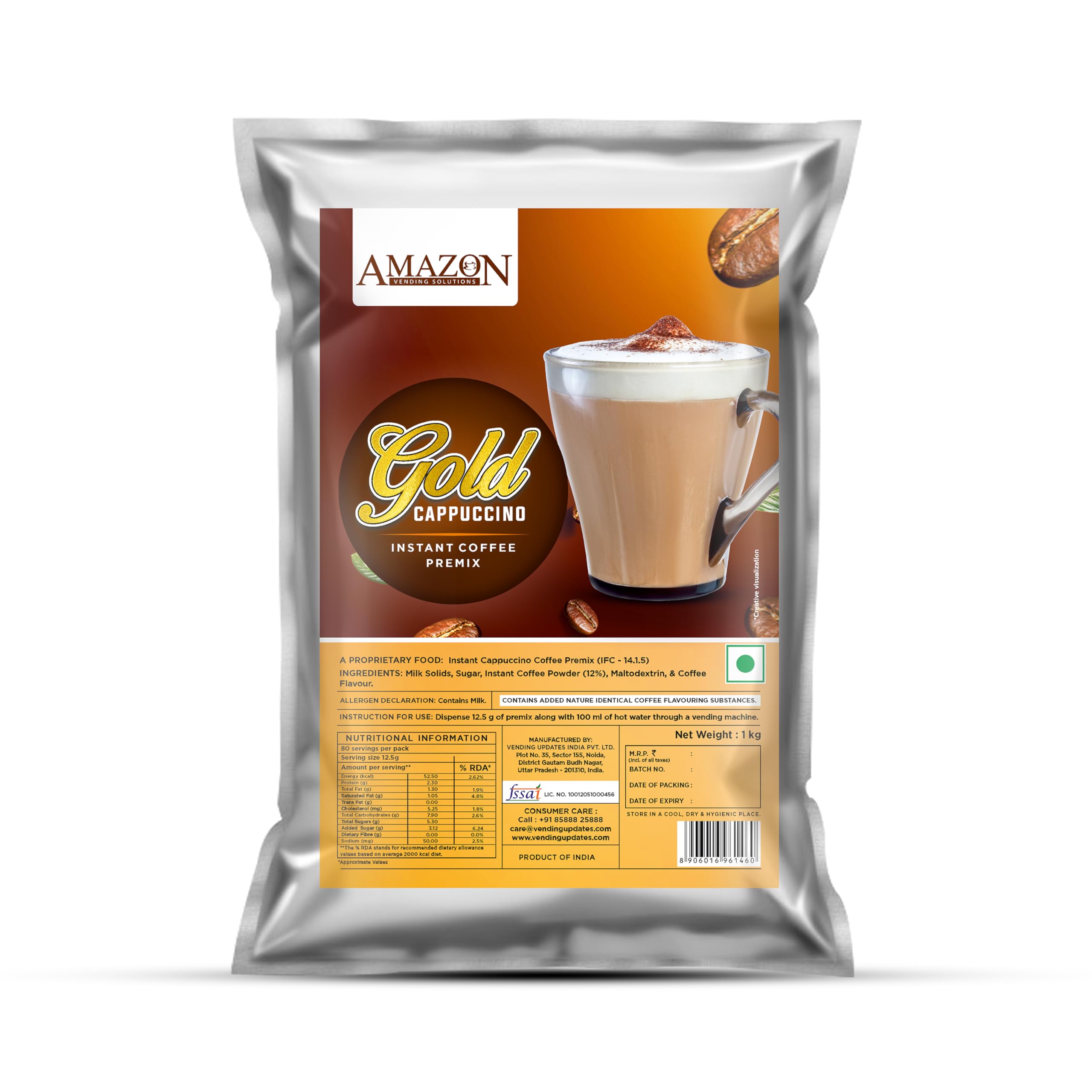 AMAZON Gold Cappuccino Coffee Premix Powder Pack Of 1 For Vending Machine | Manual Use (B0D4QXBL6B) Amazon Price History, Amazon Price Tracker