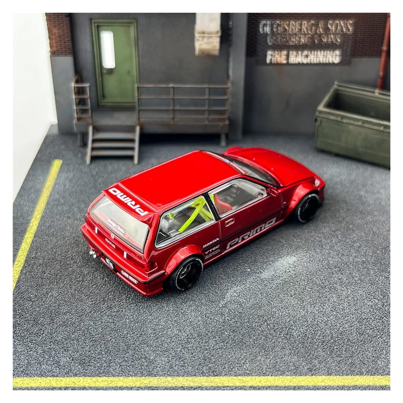 Metallo Scala Replica 1 64 per Honda Civic Ef apribile modello di auto classica pezzo da collezione esposizione Hobby Veicoli Giochi Set