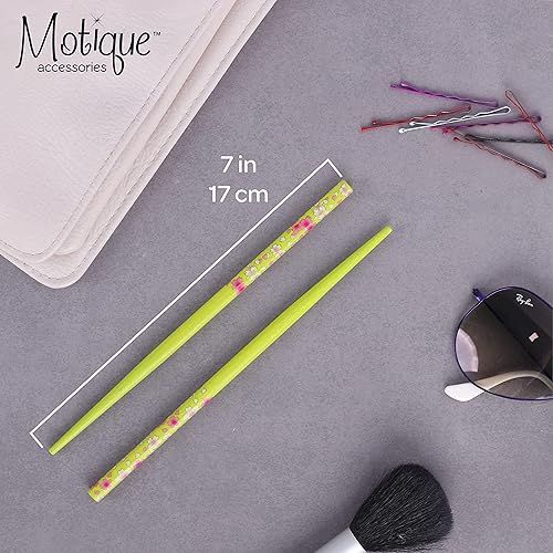 Miniatura 7 de 2 juegos de palillos de madera con flores - amarillo y naranja